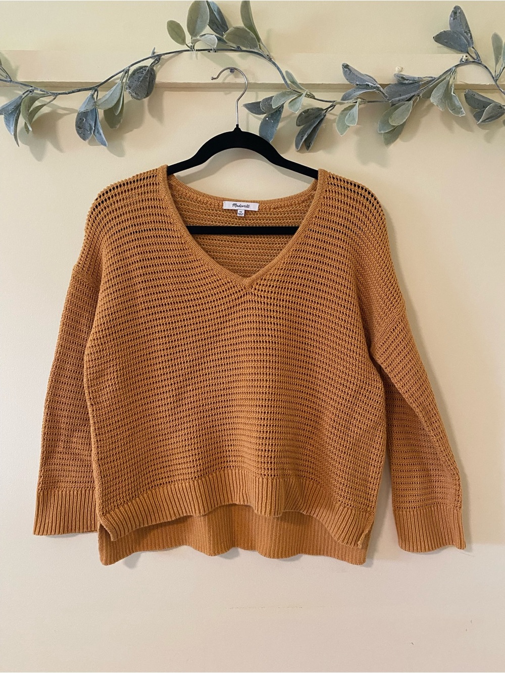 Madewell Mustard Cotton Knit Sweater